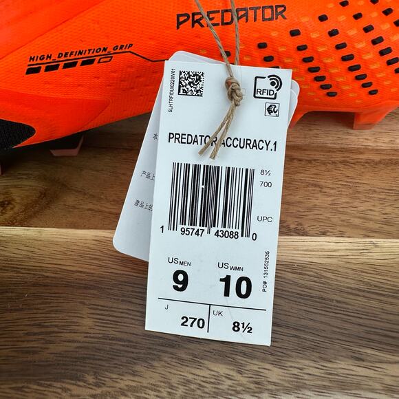 Adidas Predator Accuracy.1 Low FG 'Heatspawn Pack' Men's 9 Soccer Cleats Boots - Picture 9 of 10